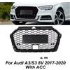NONE Griglia Paraurti Anteriore per Audi A3 S3 8V 2017-2020 con Foro ACC, Stile RS3, Griglia a Nido d'Ape per Paraurti