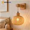 JOYINLED Applique da Parete in Bambù e Rattan JOYINLED, Lampada da Parete Boho Intrecciata a Mano E27, Luce Rustica Stile Fattoria per Camera da Letto, Soggiorno, Corridoio