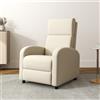 HOMCOM Poltrona relax HOMCOM, Poltrona Lair imbottita con schienale regolabile, Poltrona Calm in lino, Poggiapiedi per soggiorno e camera da letto, Bianco Crema