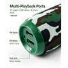 NONE Altoparlante wireless Bluetooth 5.3 con tessuto mimetico, 10W, portatile, suono extra bass, supporto radio FM, scheda TF, AUX, USB, lettore audio per esterni