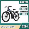 NONE Bicicletta elettrica DUOTTS C29-L, telaio in lega di magnesio e alluminio, freni idraulici, motore da 750 W, batteria da 48 V e 15 Ah, pneumatici da 29 pollici, 21 velocità.