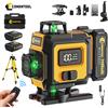 CONENTOOL 16 Linee 4×360 ° Livella Laser Verde Autolivellante con 2 Batterie Ricaricabili da 2400mAh, Treppiede, Display LCD, Strumento di Misurazione Laser a Linea Orizzontale e Verticale