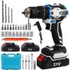 DWiusty Trapano a Impatto Cordless Brushless 70NM, 25+1 Livelli di Coppia, 2 Velocità, Luce LED, Set Utensili per Legno, Metallo, Cemento, Fai-da-Te, per Batteria Makita