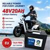 Batteria al litio nuova di zecca da 48V 20AH, con sistema BMS integrato per protezione da sovracorrente e cortocircuito, per veicoli elettrici da 500W‑3000W.