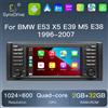 SynxDrive Autoradio 7"2 DIN 128GB con CarPlay Wireless e Android 14 per BMW X5 E53 E39 M5 1996-2007, Lettore Multimediale con Schermo, Navigazione GPS, Stereo, Unità Principale Audio