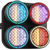 HYULIGHTS 4Eyes LED Audience Blinder, Luce da Palco a Matrice Retrò RGBW da 250W, Effetto Strobo Wash Backlight per Illuminazione Ambientale per DJ, Matrimoni e Concerti