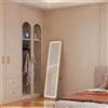Superaly Specchio a Figura Intera Superaly 150×40cm con Bordo Curvo Quadrato, Specchio in Vetro Temperato, Specchio da Parete, Grande Specchio con Supporto, Grande Specchio da Terra per Camera da Letto,