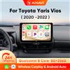 Ainavi Autoradio AINAVI per Toyota Yaris Vios 2020 2021 2022 con CarPlay Wireless, Android Auto, Schermo Touch HD IPS, GPS, RDS, WiFi, BT, 4G, Sistema Multimediale Stereo per Auto