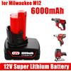 DAWEIKALA Batteria ricaricabile Milwaukee M12 12V 6.0Ah con luce per utensili Milwaukee M12 48-11-2402 48-11-2411 48-11-2401, disponibile in magazzino UE, consegna rapida