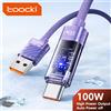 toocki Cavo USB Type-C Toocki da 100 W, 6 A, con tecnologia di ricarica rapida QC4.0, spegnimento automatico intelligente e funzione di trasferimento dati, compatibile con iPhone 15, Samsung Galaxy S23, S22