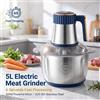 GECOFEER Tritacarne Elettrico da 5L, Frantumatore Alimentare in Acciaio Inox 304, Affettatrice Multifunzione per Verdure, Tritatutto, Processore per Alimenti per Bambini