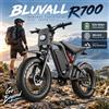 BLUVALL Bicicletta Elettrica Fuoristrada per Adulti R700 con Pneumatici Fat 20*4.0, Batteria 52V 30Ah, Autonomia 70KM, Sospensione Anteriore Bloccabile, Set Completo di Luci e Indicatori di Direzione