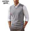 ANIMAL GAME Nuovo Gilet in Maglia da Uomo con Scollo a V, Pullover Classico Senza Maniche, Maglione Casual da Lavoro, Gilet in Maglia per Uomo, Ideale per Stratificare