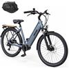 varstrom Donna City EBike 250W Motore Mid-Drive 25KM/H 65Nm 700C MAGMOVE Bici Elettrica Batteria 36V 13Ah 468Wh Fino a 120km Autonomia Uomo Step-over e Donna Step-through Telaio Opzionale per Pendolarismo,
