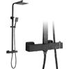 Avehrit Set miscelatore doccia termostatico con soffione doccia a pioggia in acciaio inossidabile da 8 pollici, barra scorrevole regolabile, distanza di installazione 14-16 cm, protezione anti-scottatura 38 °
