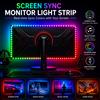 wacuaao Striscia luminosa ambientale RGBIC 3M per monitor WACUAAO - Retroilluminazione LED sincronizzata allo schermo per PC e monitor ultrawide da 20 a 65", illuminazione USB per configurazioni da gaming e