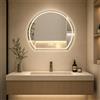 NONE Specchio da bagno intelligente con illuminazione a LED, regolabile su tre diverse temperature di colore, con funzione antiappannamento, controllo tramite tocco, da parete, dimensioni 80x73 cm/50x43