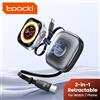 Toocki, cavo 2 in 1 con cavo retrattile, ricarica rapida USB-C PD100W + caricabatterie wireless da 2,5 W per Apple Watch, compatibile con iPhone, Apple Watch, Xiaomi e Huawei.