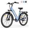 Bici elettrica cittadina 26" unisex adulto, batteria rimovibile 36V 13Ah, autonomia fino a 90 km, Shimano 7 marce, forcella anteriore, telaio basso per spostamenti e spesa