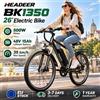 Headeer Bicicletta Elettrica da Montagna Header Bk1350 26 Pollici, Batteria al Litio 48V 15Ah, Doppio Freno a Disco, E-Bike per Tutti i Terreni, Lunga Autonomia, E-Bike da Città per Adulti