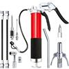 HGTUGO Kit Pistola per Olio e Grasso con Impugnatura Manuale, Accoppiatore a Pompa ad Alta Pressione, Cartuccia da 400cc, Strumento per Iniezione di Grasso per Auto, SUV, Camion e Riparazioni
