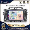 podofo Autoradio Android Podofo con schermo touchscreen capacitivo da 7 pollici, 2 GB di RAM e 64 GB di memoria, navigazione GPS, WiFi, Bluetooth, FM, RDS, lettore musicale USB, CarPlay wireless, Android