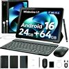 Evermyth KB1001L Tablet Android 16 OS certificato GMS da 10,1'' 1,8GHz 24GB (3GB+21GB) RAM espandibile 64GB ROM A333 CPU 5-Core 1TB espandibile Schermo HD IPS Touch WiFi6 Set tastiera, custodia,