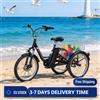 SMARTRAVEL Triciclo Elettrico 24'' con Cestino Portabagagli Posteriore per Anziani, Batteria Rimovibile 36V 18Ah, 250W, 40-70km, 25 km/h, 7 Velocità, Display LCD, Acceleratore a Pollice, Freni Meccanici,