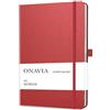 ONAVIA Quaderno A5 Con Copertina Rigida A Righe, 80 Pagine, Rosso | 160 Pagine, 14,8 × 21 cm, Copertina Rigida, A Righe, Quaderno Per Scuola, Studio E Ufficio