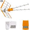 TELEVES Kit completo antenne TV UHF con amplificatore e alimentatore - 149291