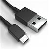 Justcom Cavo di ricarica micro-USB per LG K8 2018 nero 2 m telefono cellulare cavo di ricarica veloce cavo dati