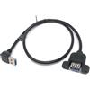 System-S Cavo USB tipo A 3.0 angolato verso l'alto a cavo USB tipo A 3.0 per montaggio a pannello 60 cm
