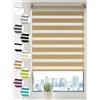 Sonello tenda a rullo doppia Klemmfix senza foratura Tenda a rullo Duo Tenda a rullo Klemmrollo con protezione solare Tenda a rullo per finestre e porte Tenda a rullo zebrata Tenda a rullo con guida laterale 30 cm x 150 cm beige