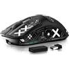 ATTACK SHARK Mouse da gioco wireless/cablata ATTACK SHARK X3 Pro 4K/8K Hz, 49 g, sensore da gioco PixArt PAW3395, connettività Bluetooth/2.4G, 6 livelli DPI regolabili fino a 26000, autonomia di 200 ore (nera) - Colore: Nero