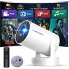 Merkloos Mini proiettore - Proiettore intelligente Android 14 - 200 lumen ANSI - Rotazione a 180° - Bluetooth 5.4 - Wi-Fi 6