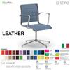 SEIPO LEATHER IMBOTTITA LH0151 Poltrona visitatore con braccioli fissi visitatore girevole su base 4 razze SEIPO ECOPELLE D2