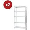 Easy System Scaffale in metallo 5 ripiani easy system 400 kg 100x40x187 cm 2 pezzi