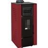 Stufe A Pellet Italia Qubo 9 kW - 5 Stelle Canalizzata Colore: Rosso