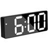 YASTA Sveglia Digitale da Comodino a Specchio Nero | Orologio con display LED, Monitoraggio temperatura, Luce notturna integrata, Funzione calendario