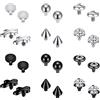 ZS 16G Acciaio Chirurgico Dermico Piercing Gioielli per Uomini Donne CZ Diamante Dermal Anchor Tops Nero Oro Pelle Microdermal Piercing Gioielli