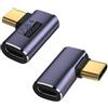 System-S Adattatore USB4 da maschio C a femmina 40 Gbit/s cavo angolato USB 4.0 grigio