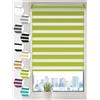 Sonello doppia tenda a rullo fissaggio senza trapano Duo tenda a rullo morsetto tenda a rullo protezione solare tenda a rullo finestra tenda a rullo per finestre e porte tenda a rullo Zebra tenda a rullo laterale 65cm x 150cm verde oliva
