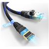Ultra HDTV Cavo di rete Ultra HDTV CAT 8.1 da 10 m, cavo LAN da 40 Gbps S/FTP, cavo Ethernet da 2000 MHz, cavo patch RJ45, blu, protezione anti-piega in nylon
