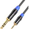 Selius Cavo audio stereo da 3,5 mm a 6,35 mm, con rivestimento in nylon intrecciato, lunghezza 2 metri, adatto per chitarra, laptop, altoparlante