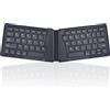 Merkloos Perixx PERIBOARD-805 Ergo, tastiera Bluetooth pieghevole, ergonomica e wireless - Tasti a forma di "X" ultra-sottili - Compatibile con smartphone, tablet o laptop con sistemi operativi iOS, Android o Windows - Layout US inglese