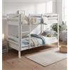 Letto a castello pino massello divisibile in 2 letti bianco 90x200 cm