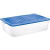 TONTARELLI - Contenitore Multiuso Trasparente con Coperchio Blu Oceano Dodo's Stock Box 27 Litri