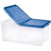TONTARELLI - Contenitore Multiuso Trasparente con Coperchio Pieghevole Blu Oceano Dodo's Stock Box 41,5 Litri