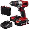 Einhell Trapano avvitatore a batteria TE-CD 18/2 Li Kit - 2 batterie | PXC | 18 V | 2 velocità | 44 Nm | Luce LED | Valigetta | 2 batterie da 1,5 Ah e caricabatterie