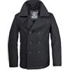 Brandit - Cappotto in stile marinaio, caban da uomo, colore: nero Nero XXL